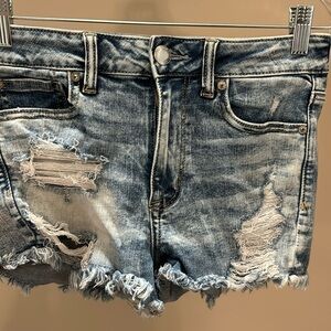 American Eagle distressed shorts washed light